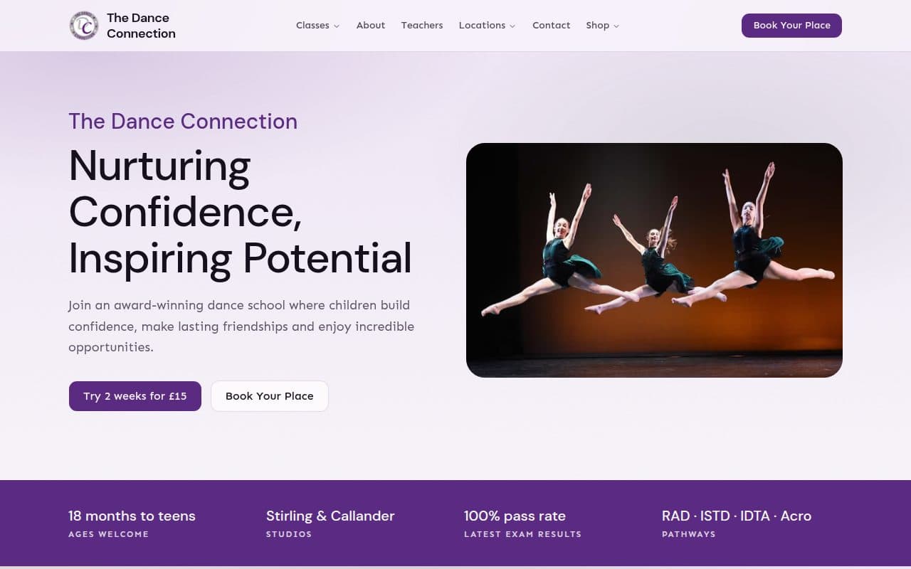 The Dance Connection website