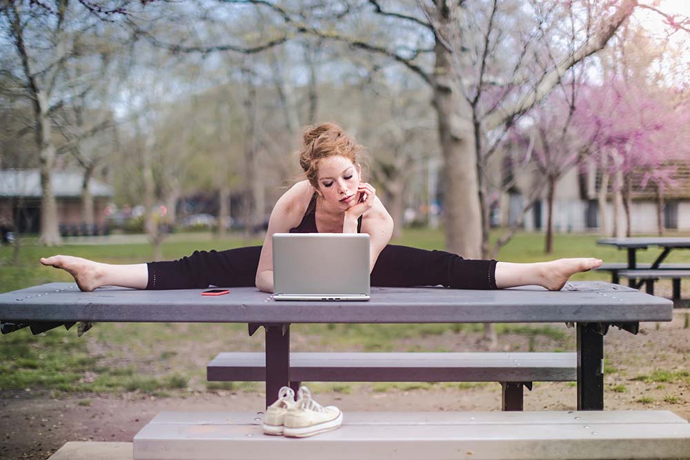 dancer on a laptop